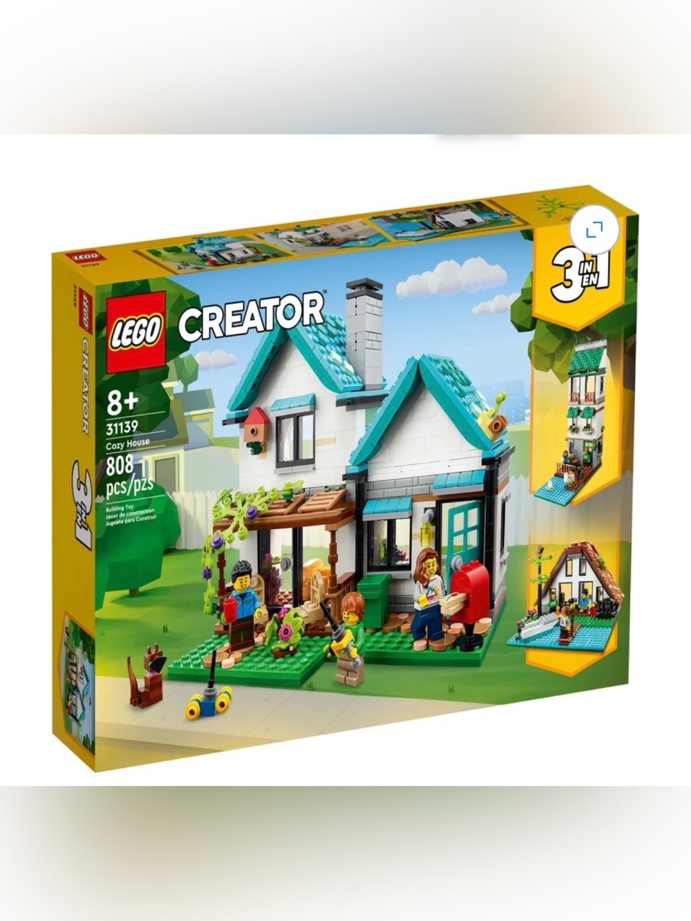 NLEGO Creator 3 in 1 Cozy House Building Kit into 3 Different Houses NIB 8+ year